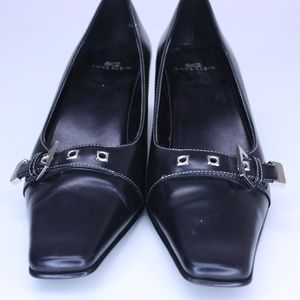 Anne Klein Women Pumps  AK2  Black Leather Buckle